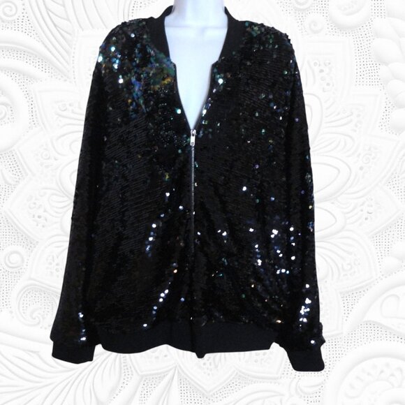 Torrid (Size 3) Plus Size Black Sequined Jacket - 3X - Picture 3 of 3